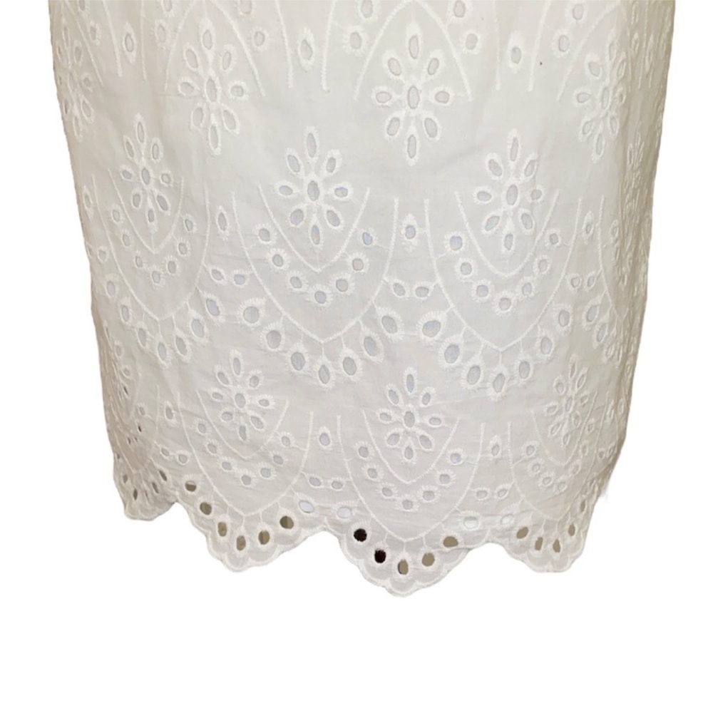 Zara white eyelet shift scalloped dress Small - Picture 14 of 15